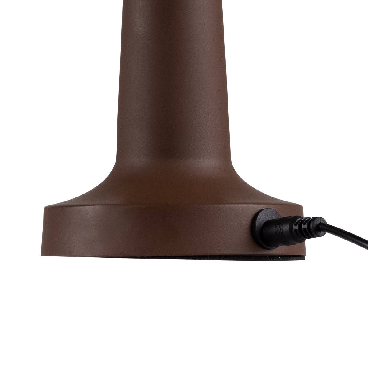 GloboStar® COCO 76513 Μοντέρνο Επιτραπέζιο Φωτιστικό Πορτατίφ LED 1.5W 105lm 120° DC 5V Επαναφορτιζόμενο με Μπαταρία Li-ion 1800mAh - Διακόπτη Αφής με 3 Εντάσεις Φωτισμού Θερμό Λευκό 2700K Dimmable - Φ10 x 22cm - Σκούρο Καφέ - ledmania.gr