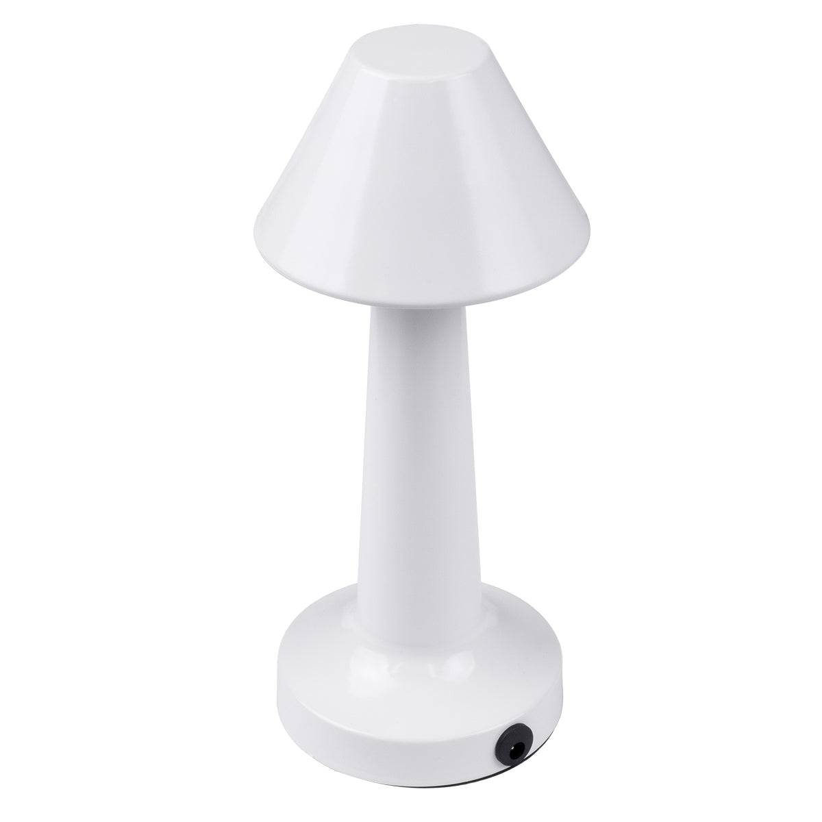 GloboStar® MOLLY 76514 Μοντέρνο Επιτραπέζιο Φωτιστικό Πορτατίφ LED 1.5W 105lm 120° DC 5V Επαναφορτιζόμενο με Μπαταρία Li-ion 1800mAh - Διακόπτη Αφής με 3 Εντάσεις Φωτισμού Θερμό Λευκό 2700K Dimmable - Φ10 x 23cm - Λευκό - ledmania.gr