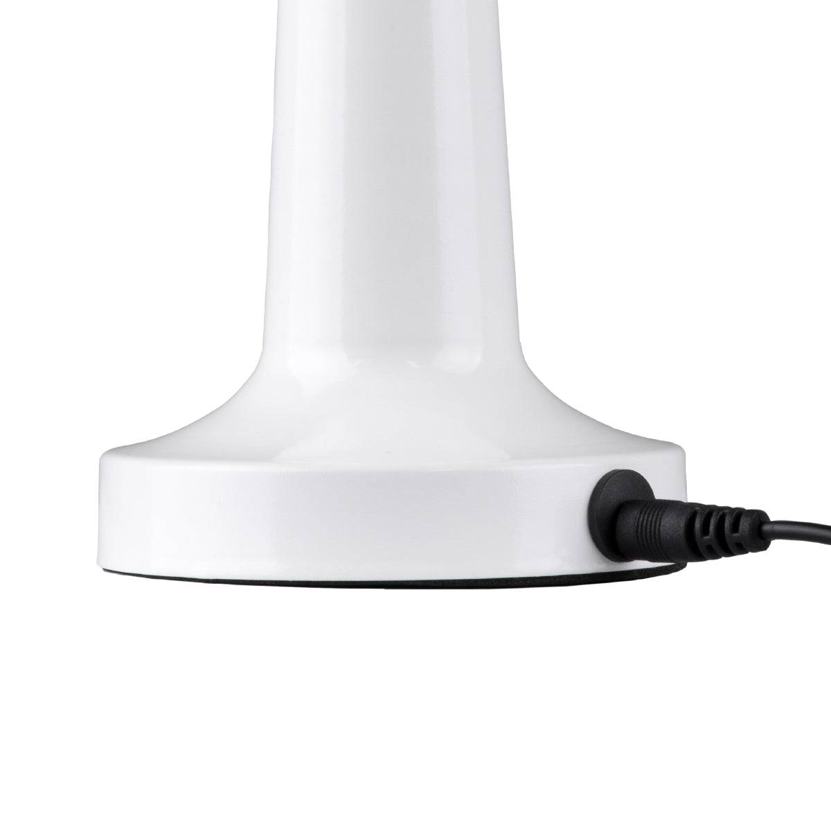 GloboStar® MOLLY 76514 Μοντέρνο Επιτραπέζιο Φωτιστικό Πορτατίφ LED 1.5W 105lm 120° DC 5V Επαναφορτιζόμενο με Μπαταρία Li-ion 1800mAh - Διακόπτη Αφής με 3 Εντάσεις Φωτισμού Θερμό Λευκό 2700K Dimmable - Φ10 x 23cm - Λευκό - ledmania.gr
