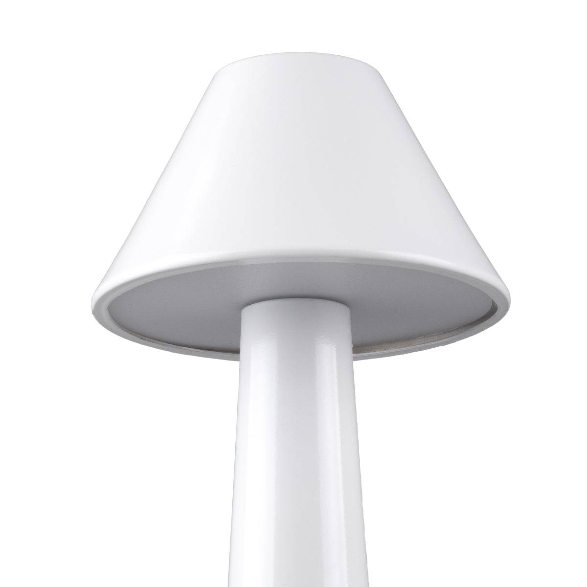 GloboStar® MOLLY 76514 Μοντέρνο Επιτραπέζιο Φωτιστικό Πορτατίφ LED 1.5W 105lm 120° DC 5V Επαναφορτιζόμενο με Μπαταρία Li-ion 1800mAh - Διακόπτη Αφής με 3 Εντάσεις Φωτισμού Θερμό Λευκό 2700K Dimmable - Φ10 x 23cm - Λευκό - ledmania.gr