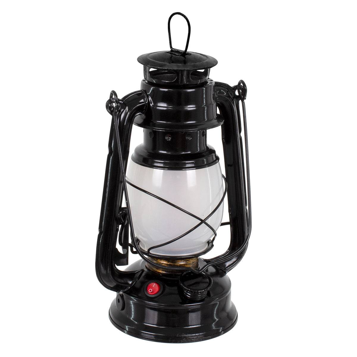 GloboStar® 76546 Vintage Επιτραπέζιο Διακοσμητικό Φωτιστικό LED Retro Μαύρο Φαναράκι Flame Effect 10W 500lm Επαναφορτιζόμενο με Διακόπτη On/Off & Καλώδιο EU Πρίζα - Μπαταρίας 2x18650 4000Mah (Περιλαμβάνονται) Ultra Θερμό Λευκό 1800K - ledmania.gr