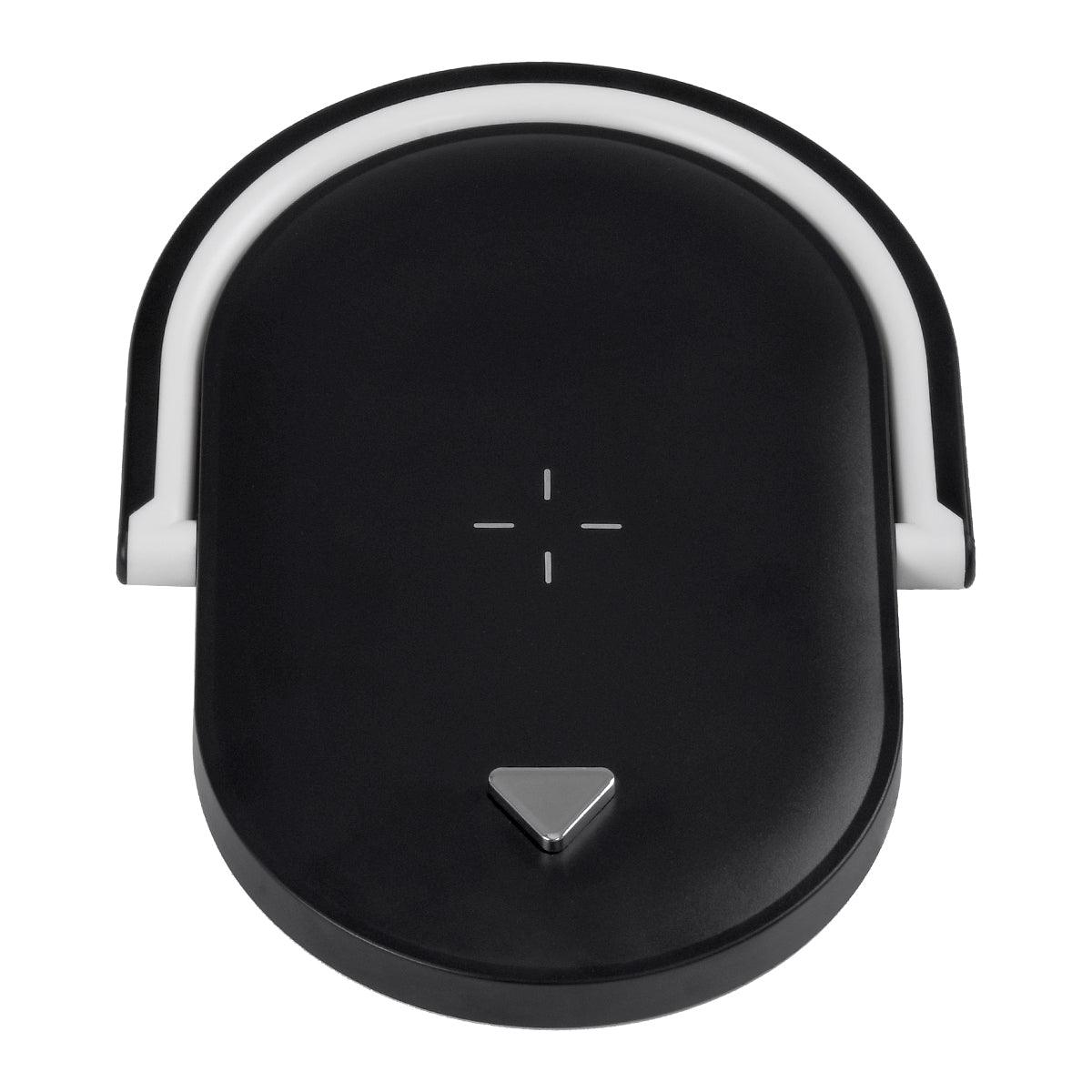 GloboStar® ECLIPSE 76558 Μοντέρνο Επιτραπέζιο Φωτιστικό Πορτατίφ LED 15W 1200lm 180° AC 230V - με Ασύρματη Φόρτιση - Wireless Charger - Διακόπτη Αφής με 3 Εντάσεις Φωτισμού Φυσικό Λευκό 4500K Dimmable - Μ17 x Π13 x Υ10 - Μαύρο - ledmania.gr