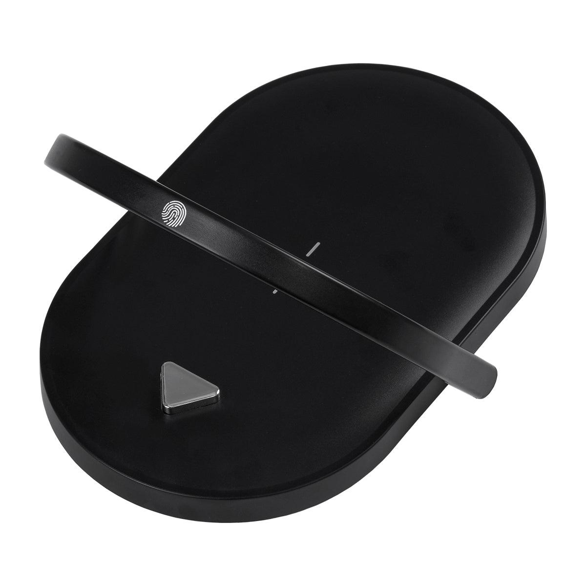 GloboStar® ECLIPSE 76558 Μοντέρνο Επιτραπέζιο Φωτιστικό Πορτατίφ LED 15W 1200lm 180° AC 230V - με Ασύρματη Φόρτιση - Wireless Charger - Διακόπτη Αφής με 3 Εντάσεις Φωτισμού Φυσικό Λευκό 4500K Dimmable - Μ17 x Π13 x Υ10 - Μαύρο - ledmania.gr