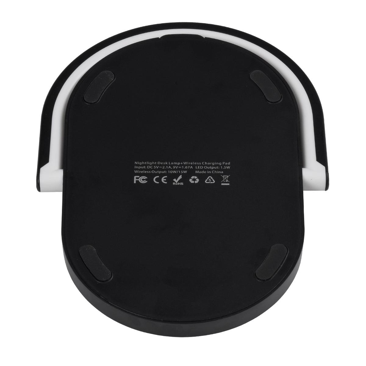 GloboStar® ECLIPSE 76558 Μοντέρνο Επιτραπέζιο Φωτιστικό Πορτατίφ LED 15W 1200lm 180° AC 230V - με Ασύρματη Φόρτιση - Wireless Charger - Διακόπτη Αφής με 3 Εντάσεις Φωτισμού Φυσικό Λευκό 4500K Dimmable - Μ17 x Π13 x Υ10 - Μαύρο - ledmania.gr