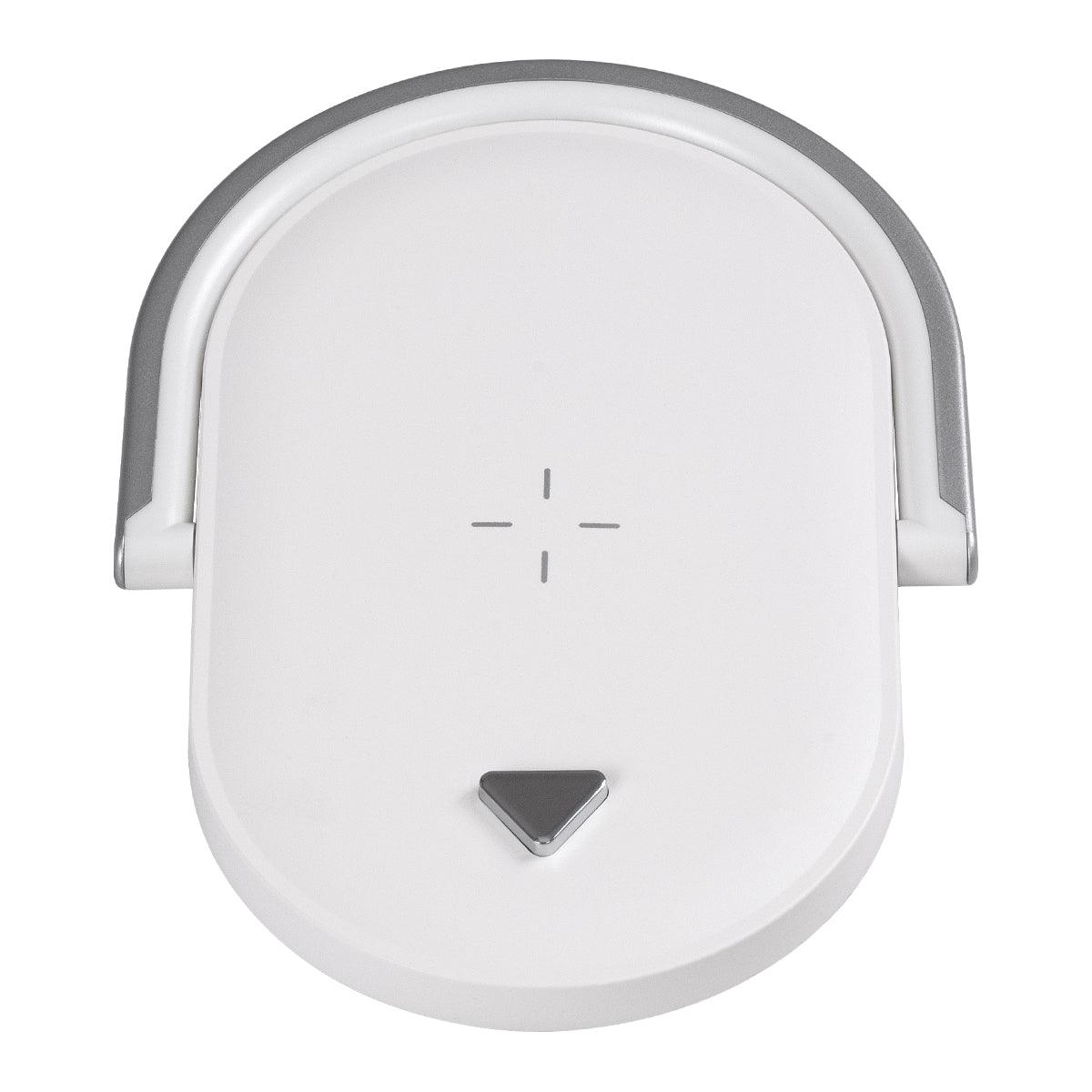 GloboStar® ECLIPSE 76559 Μοντέρνο Επιτραπέζιο Φωτιστικό Πορτατίφ LED 15W 1200lm 180° AC 230V - με Ασύρματη Φόρτιση - Wireless Charger - Διακόπτη Αφής με 3 Εντάσεις Φωτισμού Φυσικό Λευκό 4500K Dimmable - Μ17 x Π13 x Υ10 - Λευκό - ledmania.gr