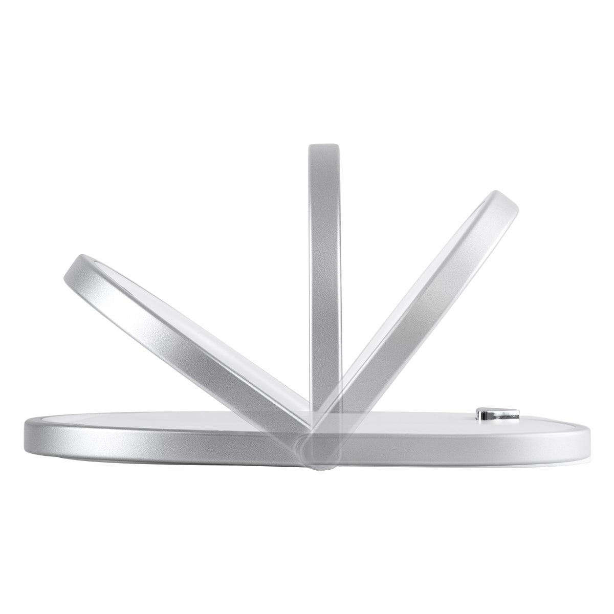 GloboStar® ECLIPSE 76559 Μοντέρνο Επιτραπέζιο Φωτιστικό Πορτατίφ LED 15W 1200lm 180° AC 230V - με Ασύρματη Φόρτιση - Wireless Charger - Διακόπτη Αφής με 3 Εντάσεις Φωτισμού Φυσικό Λευκό 4500K Dimmable - Μ17 x Π13 x Υ10 - Λευκό - ledmania.gr