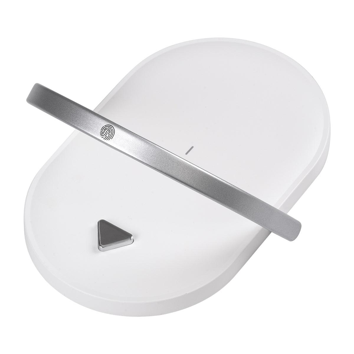 GloboStar® ECLIPSE 76559 Μοντέρνο Επιτραπέζιο Φωτιστικό Πορτατίφ LED 15W 1200lm 180° AC 230V - με Ασύρματη Φόρτιση - Wireless Charger - Διακόπτη Αφής με 3 Εντάσεις Φωτισμού Φυσικό Λευκό 4500K Dimmable - Μ17 x Π13 x Υ10 - Λευκό - ledmania.gr