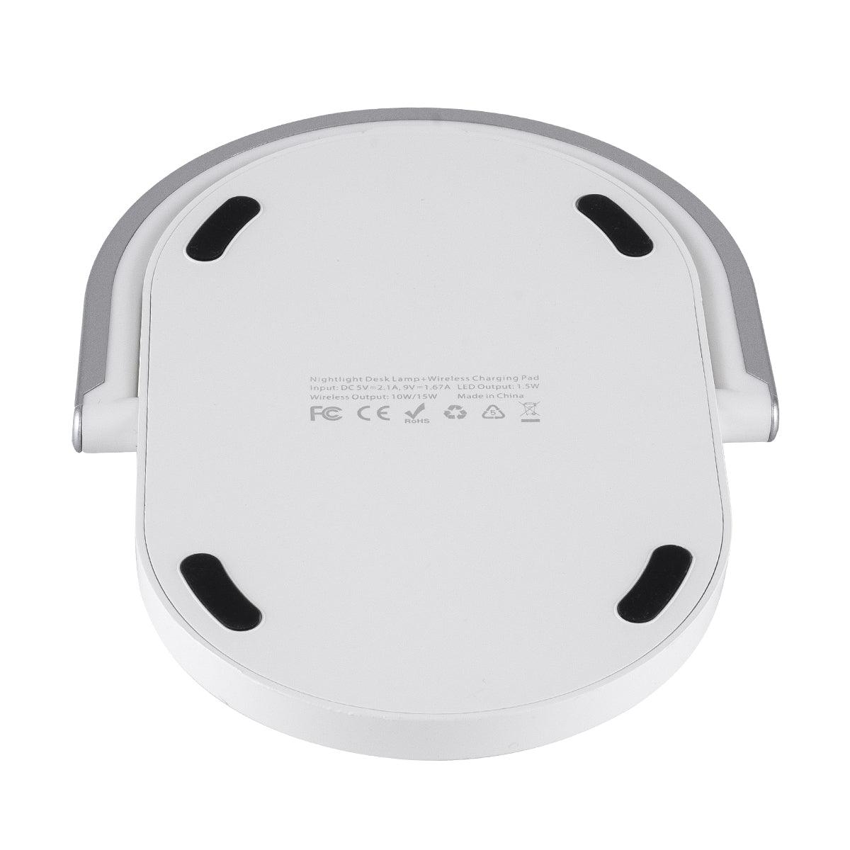 GloboStar® ECLIPSE 76559 Μοντέρνο Επιτραπέζιο Φωτιστικό Πορτατίφ LED 15W 1200lm 180° AC 230V - με Ασύρματη Φόρτιση - Wireless Charger - Διακόπτη Αφής με 3 Εντάσεις Φωτισμού Φυσικό Λευκό 4500K Dimmable - Μ17 x Π13 x Υ10 - Λευκό - ledmania.gr