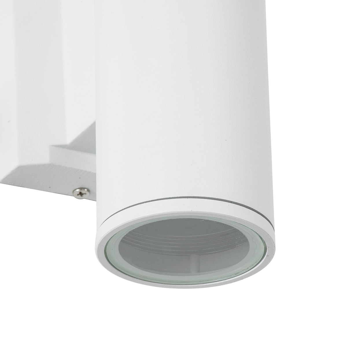 GloboStar® WALLY 77870 Φωτιστικό Τοίχου - Απλίκα Αρχιτεκτονικού Φωτισμού Εσωτερικού/Εξωτερικού Χώρου Up or Down Μονόφωτο 1 x GU10 AC220-240V Αδιάβροχο IP65 - Σώμα Αλουμινίου & Tempered Glass - Μ6.4 x Π11 x Υ17cm - Λευκό - 5 Years Warranty - ledmania.gr
