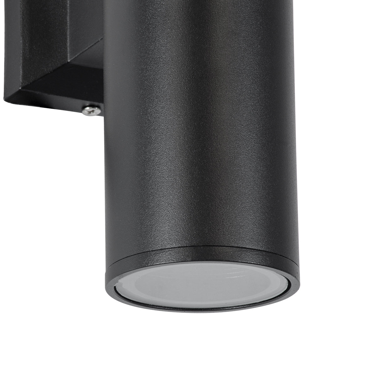 GloboStar® WALLY 77872 Φωτιστικό Τοίχου - Απλίκα Αρχιτεκτονικού Φωτισμού Εσωτερικού/Εξωτερικού Χώρου Up or Down Μονόφωτο 1 x GU10 AC220-240V Αδιάβροχο IP65 - Σώμα Αλουμινίου & Tempered Glass - Μ6.4 x Π11 x Υ17cm - Μαύρο - 5 Years Warranty - ledmania.gr