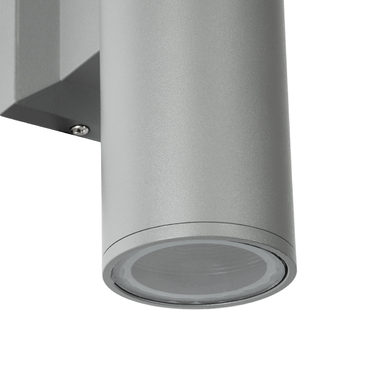 GloboStar® WALLY 77874 Φωτιστικό Τοίχου - Απλίκα Αρχιτεκτονικού Φωτισμού Εσωτερικού/Εξωτερικού Χώρου Up or Down Μονόφωτο 1 x GU10 AC220-240V Αδιάβροχο IP65 - Σώμα Αλουμινίου & Tempered Glass - Μ6.4 x Π11 x Υ17cm - Ασημί - 5 Years Warranty - ledmania.gr