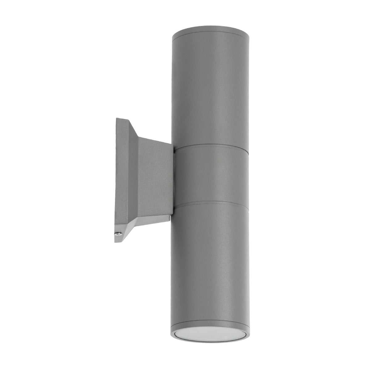 GloboStar® WALLY 77875 Φωτιστικό Τοίχου - Απλίκα Αρχιτεκτονικού Φωτισμού Εσωτερικού/Εξωτερικού Χώρου Up & Down Δίφωτο 2 x GU10 AC220-240V Αδιάβροχο IP65 - Σώμα Αλουμινίου & Tempered Glass - Μ6.4 x Π11 x Υ25cm - Ασημί - 5 Years Warranty - ledmania.gr