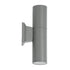 GloboStar® WALLY 77875 Φωτιστικό Τοίχου - Απλίκα Αρχιτεκτονικού Φωτισμού Εσωτερικού/Εξωτερικού Χώρου Up & Down Δίφωτο 2 x GU10 AC220-240V Αδιάβροχο IP65 - Σώμα Αλουμινίου & Tempered Glass - Μ6.4 x Π11 x Υ25cm - Ασημί - 5 Years Warranty - ledmania.gr