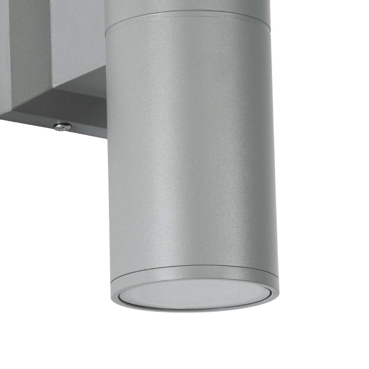 GloboStar® WALLY 77875 Φωτιστικό Τοίχου - Απλίκα Αρχιτεκτονικού Φωτισμού Εσωτερικού/Εξωτερικού Χώρου Up & Down Δίφωτο 2 x GU10 AC220-240V Αδιάβροχο IP65 - Σώμα Αλουμινίου & Tempered Glass - Μ6.4 x Π11 x Υ25cm - Ασημί - 5 Years Warranty - ledmania.gr