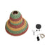 GloboStar® CABALLEROS 02057 Boho Κρεμαστό Φωτιστικό Μονόφωτο 1 x E27 AC220-240V IP20 - Φ40 x Υ30cm - Πράσινο με Κίτρινο και Μπεζ με Κόκκινο Ξύλινο Μπαμπού Πλέγμα Καμπάνα - 5 Χρόνια Εγγύηση - ledmania.gr