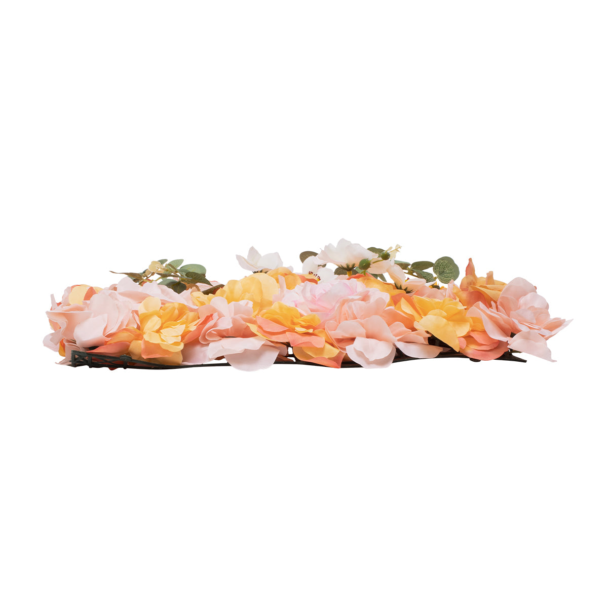 GloboStar® Artificial Garden ROSES STORY ORANGE 78333 Τεχνητό Διακοσμητικό Πάνελ Λουλουδιών - Κάθετος Κήπος σύνθεση Αμβροσία Μ60 x Π40 x Υ6cm - ledmania.gr