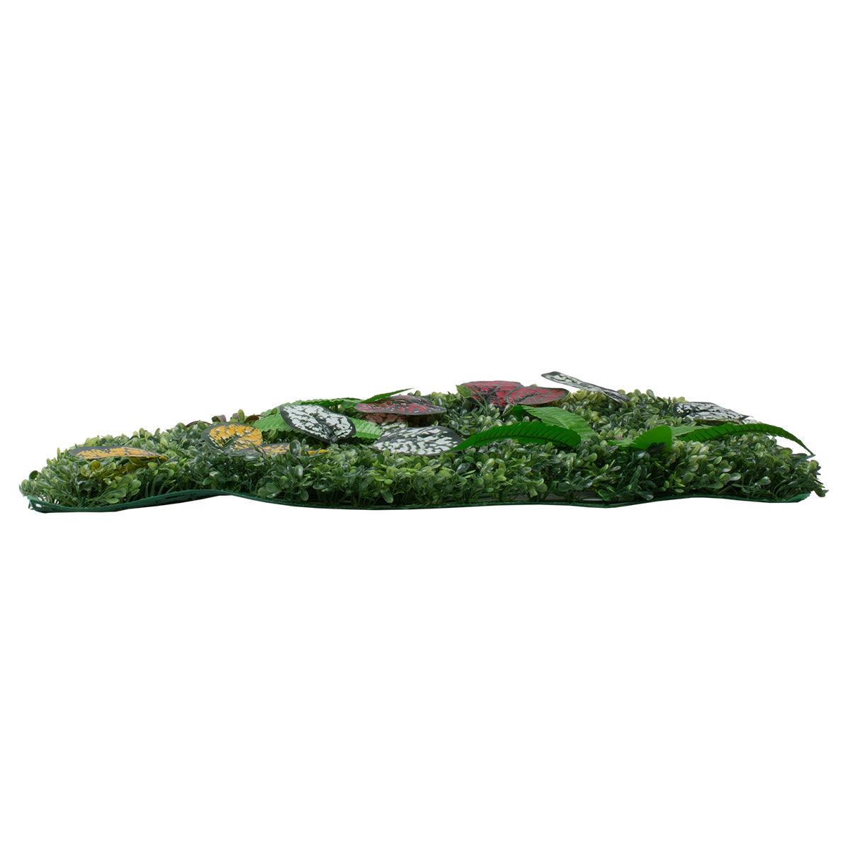 GloboStar® 78429 Artificial - Συνθετικό Τεχνητό Διακοσμητικό Πάνελ Φυλλωσιάς - Κάθετος Κήπος Πυξάρι - Φτέρη - Πόλκα - Λευκό - Κίτρινο - Κόκκινο Μ60 x Υ40 x Π7cm - ledmania.gr