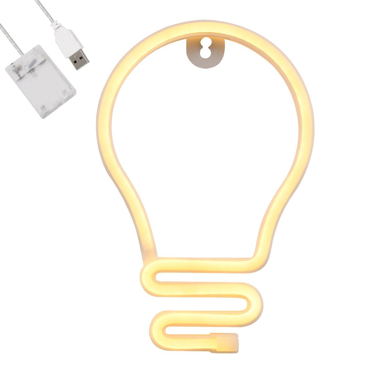 GloboStar® 78575 Φωτιστικό Ταμπέλα Φωτεινή Επιγραφή NEON LED Σήμανσης LAMP 5W με Καλώδιο Τροφοδοσίας USB - Μπαταρίας 3xAAA (Δεν Περιλαμβάνονται) - Θερμό Λευκό 2700K - ledmania.gr