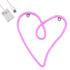 GloboStar® 78594 Φωτιστικό Ταμπέλα Φωτεινή Επιγραφή NEON LED Σήμανσης CALLIGRAPHIC HEART LINE 5W με Καλώδιο Τροφοδοσίας USB - Μπαταρίας 3xAAA (Δεν Περιλαμβάνονται) - Ροζ - ledmania.gr