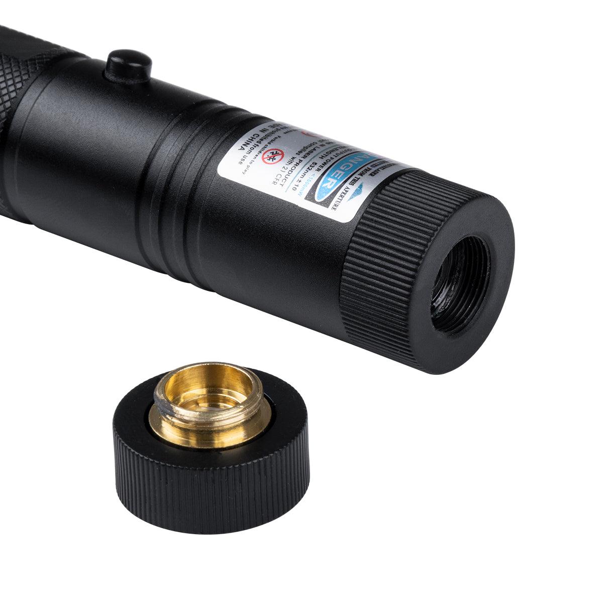 GloboStar® 78998 Φορητό Επαναφορτιζόμενο Laser Pointer 5Mw Class 3 DOT Zoom με Extra Κεφαλή για Dot Effects με Μπαταρία 18650 Li-ion 4800mAh & Φορτιστή - Μπλε 450nm Φ2.2 x Υ15cm - ledmania.gr