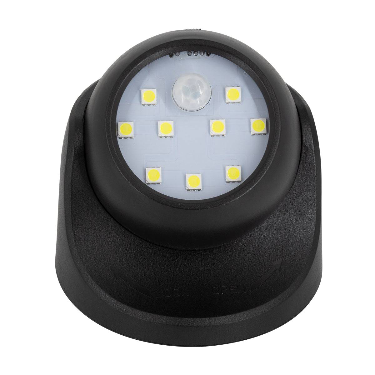 GloboStar® 79001 Μαύρο Φωτιστικό Μπαταρίας σε Σχήμα Κάμερας LED SMD 3W 300lm με Αισθητήρα Ημέρας-Νύχτας και PIR Αισθητήρα Κίνησης Ψυχρό Λευκό 6000K - ledmania.gr