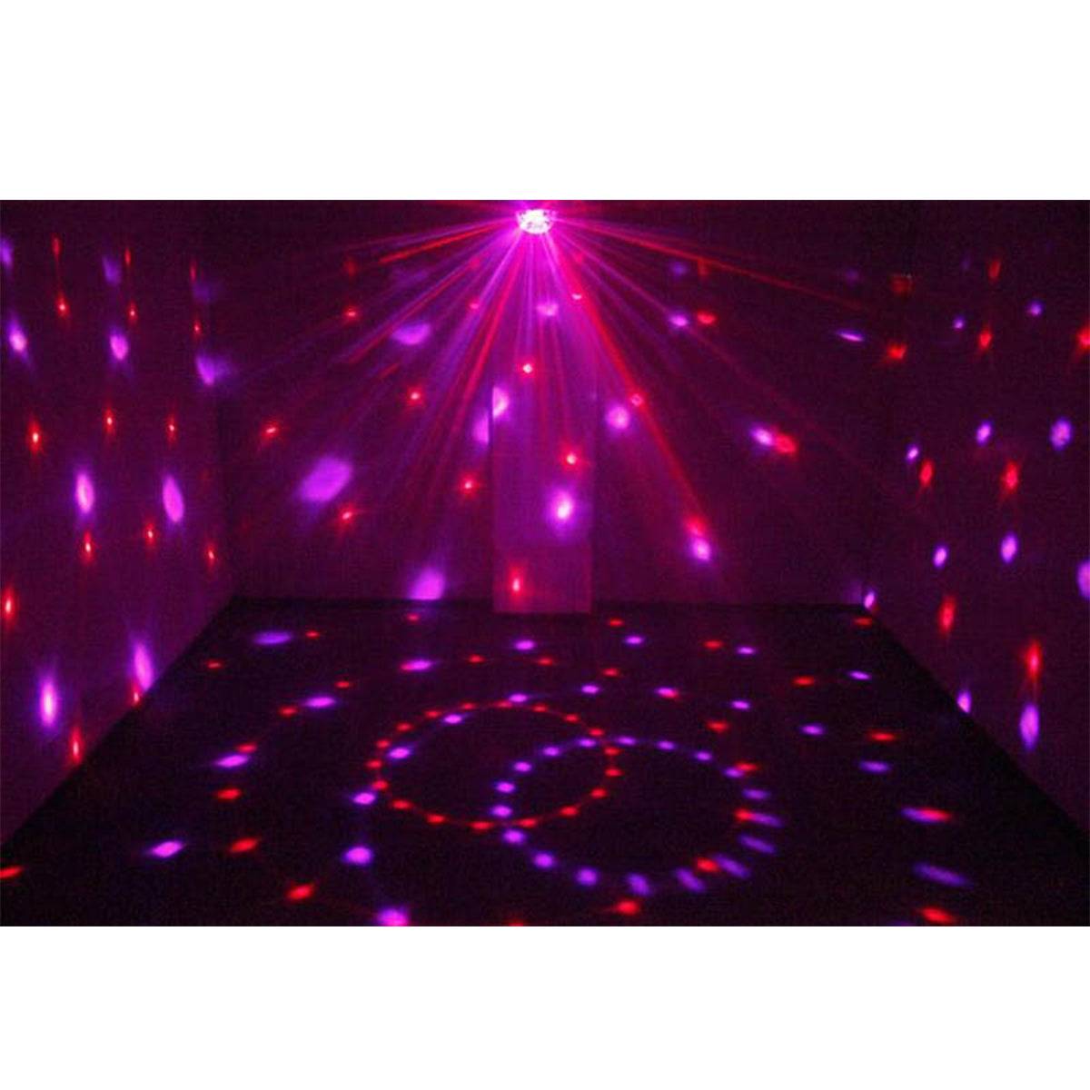 GloboStar® 79601-1 LED Party Disco Μπάλα με Περιστρεφόμενα Φωτορυθμικά Εφέ Πολύχρωμη RGB 15W με Sound Control Activated Εφέ και με Ασύρματο Χειριστήριο AC 230V IP20 Μ11 x Π8.6 x Υ13cm - ledmania.gr