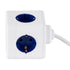 TRAVEL PowerCube PRO Certified 79643 Πολύπριζο 6 Θέσεων με 1.5m Kαλώδιο - 4 Πρίζες Ασφαλείας Childproof EU Schuko AC 220-240V & 2 Πρίζες USB Max 2.1A/DC 5V Μ7.5 x Π7.5 x Υ7.5 - Λευκό με Μπλε - Max Load 3680W/16A - ledmania.gr