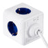 TRAVEL PowerCube PRO Certified 79643 Πολύπριζο 6 Θέσεων με 1.5m Kαλώδιο - 4 Πρίζες Ασφαλείας Childproof EU Schuko AC 220-240V & 2 Πρίζες USB Max 2.1A/DC 5V Μ7.5 x Π7.5 x Υ7.5 - Λευκό με Μπλε - Max Load 3680W/16A - ledmania.gr