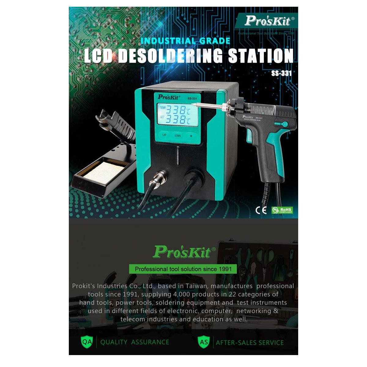 GloboStar® 79994 Proskit SS-331H Desoldering Station - Επαγγελματικός Σταθμός Αποκόλλησης Ρεύματος 140W AC 220-240V με Ρύθμιση Θερμοκρασίας 160°C έως 480°C Μ13 x Π18.5 x Υ16cm - ledmania.gr