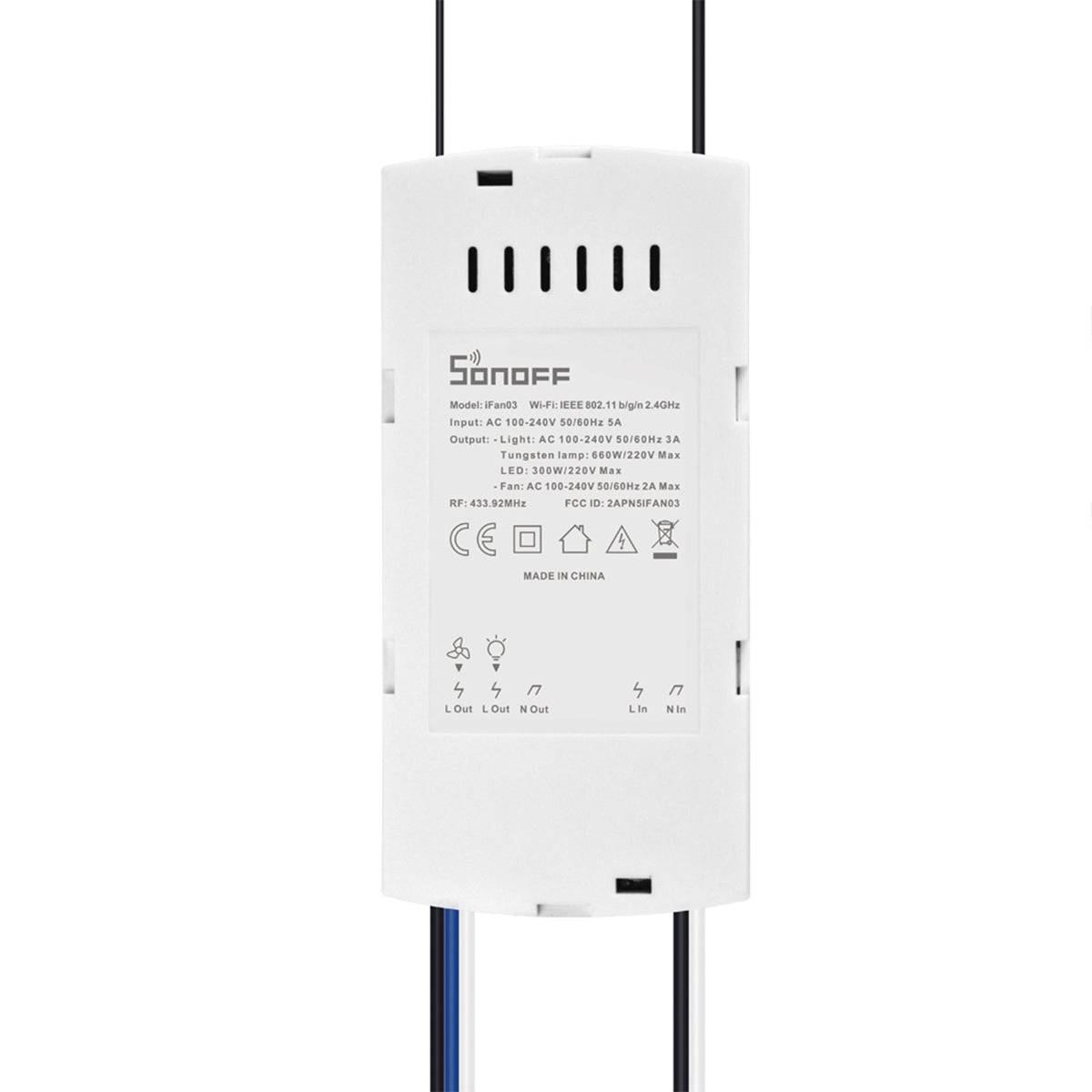 GloboStar® 80012 SONOFF iFan03-R2 - Wi-Fi Smart Switch Ceiling Fan & Light Controller - ledmania.gr