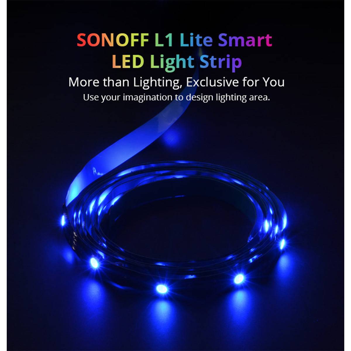 GloboStar® 80026 SONOFF L1-LITE-5M-EU-GR-R2 - Wi-Fi Smart RGB LED Light Strip SET 5M - ledmania.gr