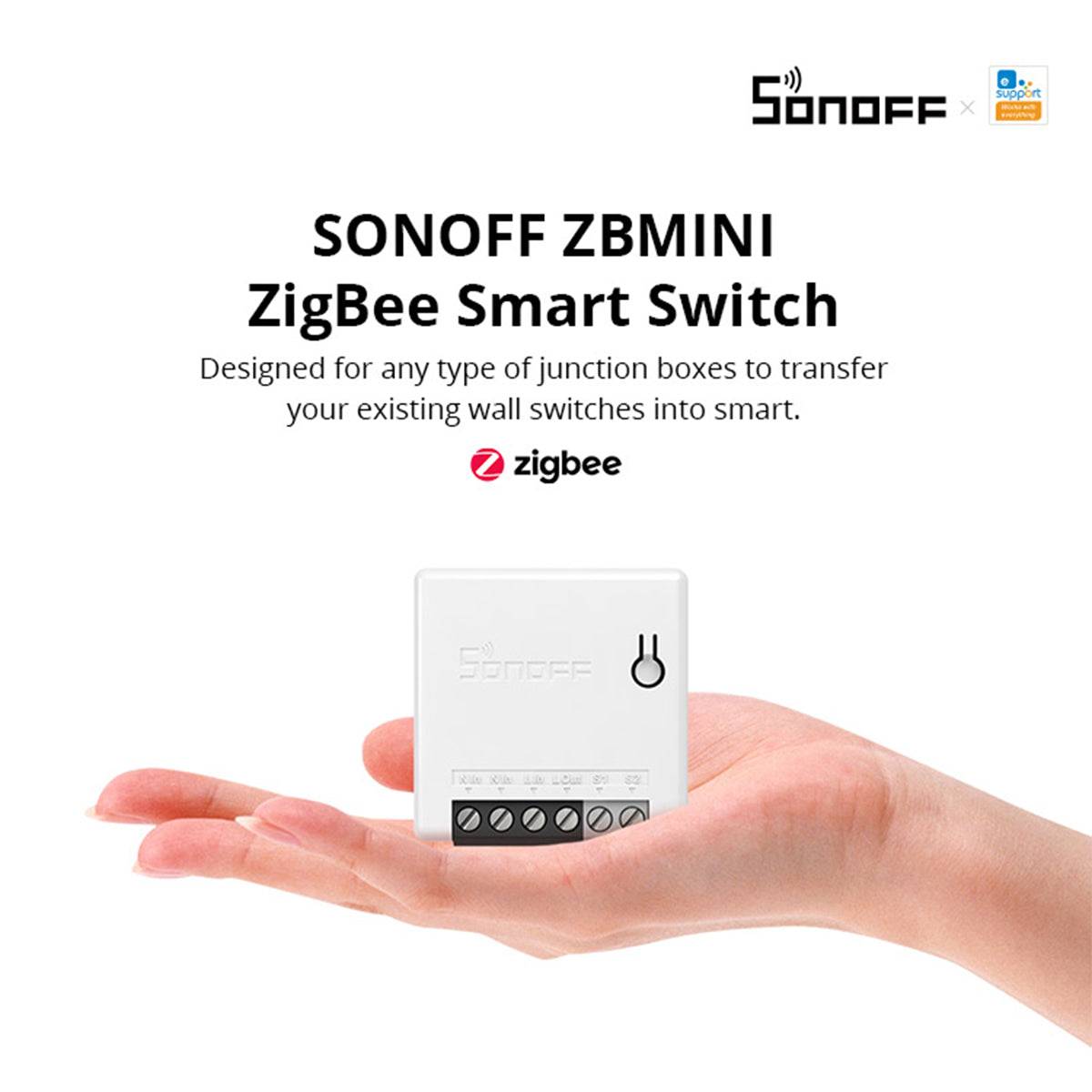 GloboStar® 80045 SONOFF ZBMINI-R3 - Zigbee Wireless Smart Switch Two Way Dual Relay - 2 Output Channel - ledmania.gr