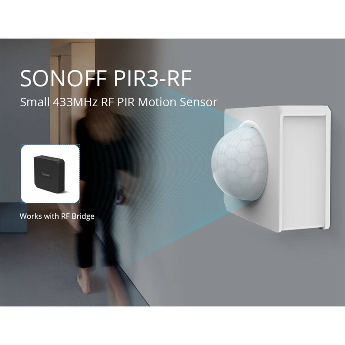 GloboStar® 80064 SONOFF PIR3-RF – Smart 433MHZ RF PIR Motion Sensor 6m/110° Detection - ledmania.gr