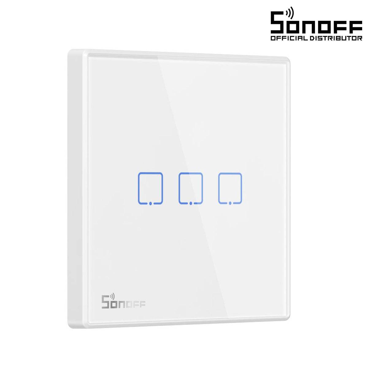 GloboStar® 80067 SONOFF T2EU3C-RF - 433MHz Wireless Smart Wall Touch Button Switch 3 Way - RF Series - ledmania.gr