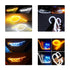GloboStar® 81725 Σετ 2 ΕΛΑΣΤΙΚΑ - FLEXIBLE DRL + FLASH TURN LIGHT LED CREE COB 60cm 12W 1800lm 360° DC 12V Αδιάβροχα IP65 Πορτοκαλί - Ψυχρό Λευκό 6000K - ledmania.gr