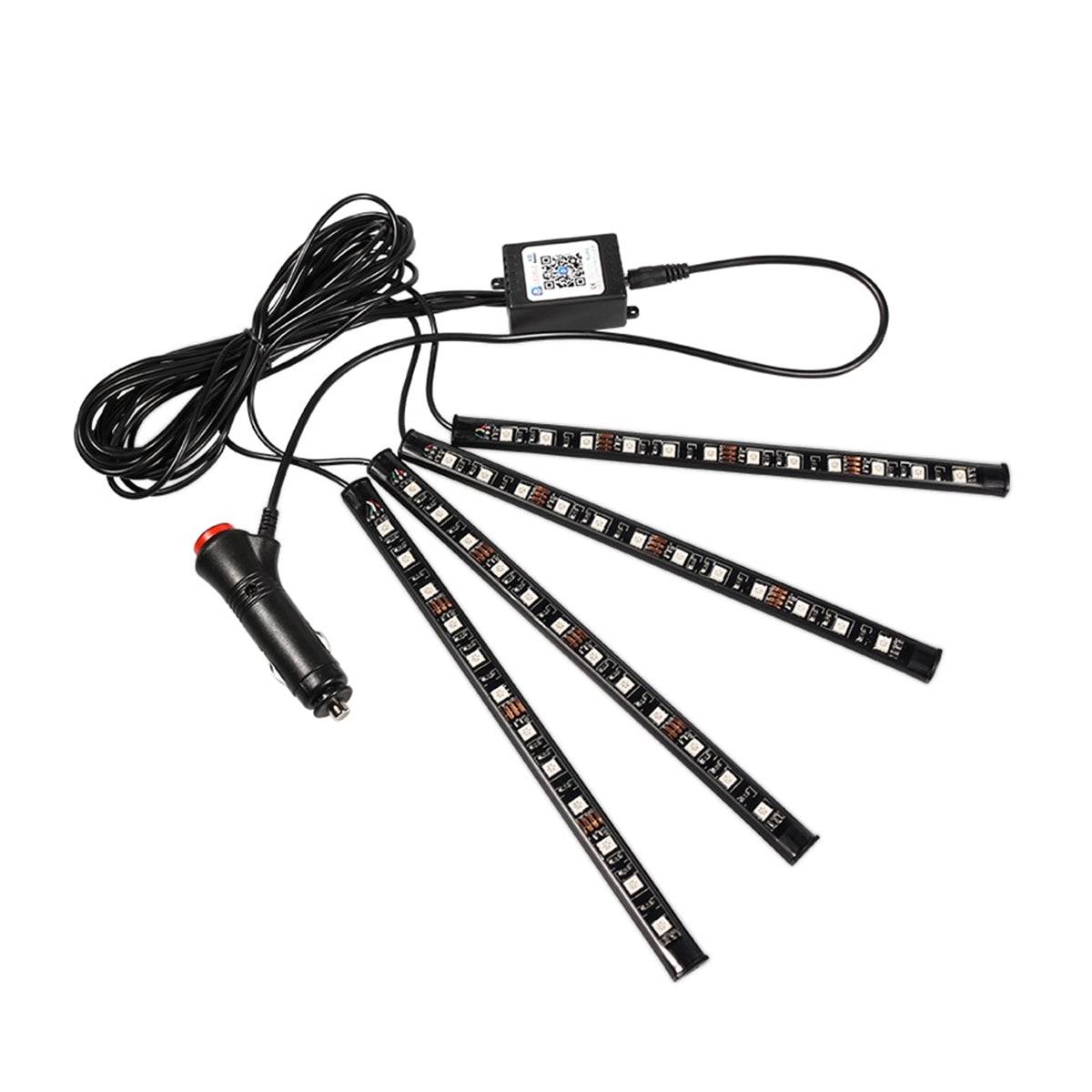 GloboStar® 81842 Car Underglow LED Tube Kit Smart Bluetooth - Κρυφός Φωτισμός Αυτοκινήτου DC 12V 20W με Smart Bluetooth Controller & Εφαρμογή APP Αδιάβροχο IP68 Πολύχρωμο RGB - ledmania.gr