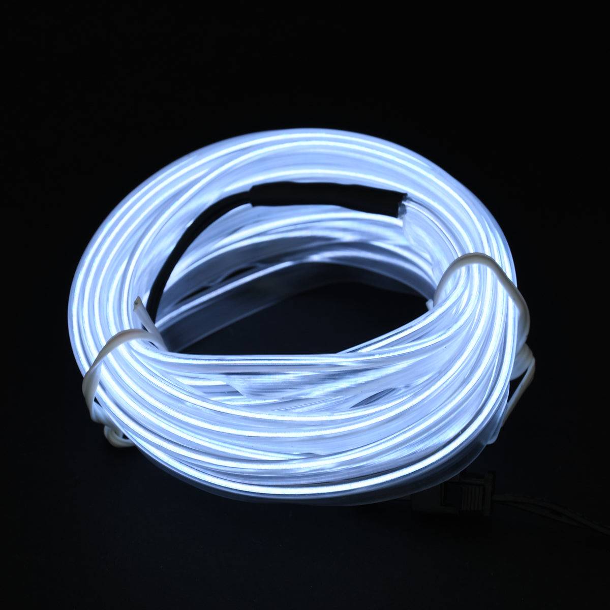 GloboStar® 82200 TUBE 360° Degree Διακοσμητική EL-Wire Neon Αυτοκινήτου Κορδόνι ΣΕΤ 3m 1W/3m 30lm/m 360° DC 12V με Βύσμα Αναπτήρα Αυτοκινήτου Αδιάβροχη IP68 Ψυχρό Λευκό 6000K - ledmania.gr