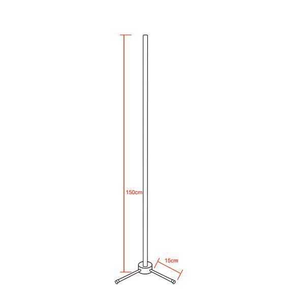 Μοντέρνο Minimal Επιδαπέδιο Μαύρο Φωτιστικό 150cm LED 24 Watt με Ασύρματο Χειριστήριο RF & Dimmer Πράσινο GloboStar ALIEN Design GLOBO-150-5 - ledmania.gr