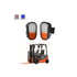 GloboStar® 85455 E57 ECE R10/R6/R7 Mark Σετ 2 x Φανάρια για TOYOTA & UNIVERSAL FORKLIFT Βασικού Φωτισμού για Οχήματα Περονοφόρα - Κλάρκ με Φλας LED 40W DC 10-80V Αδιάβροχα IP6K9K Πορτοκαλί & Ψυχρό Λευκό 6000K  Μ20 x Π8 x Υ12cm