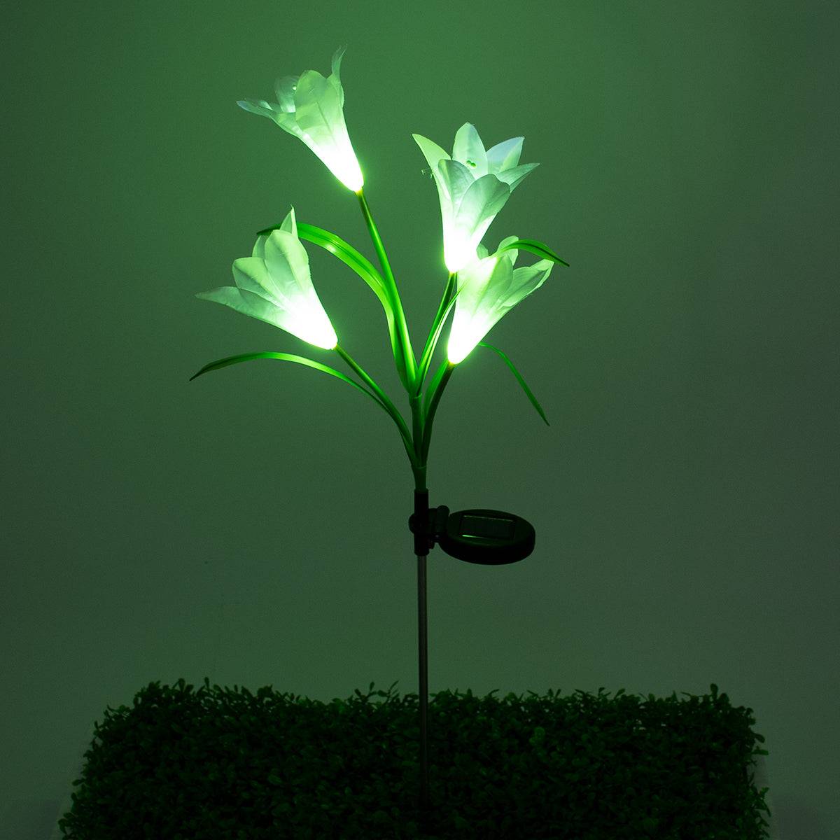 GloboStar® 85706 Αυτόνομο Ηλιακό Φωτιστικό Λουλούδι LED SMD 1W 100lm με Ενσωματωμένη Μπαταρία 600mAh - Φωτοβολταϊκό Πάνελ με Αισθητήρα Ημέρας-Νύχτας Αδιάβροχο IP65 Garden Lily Flower Ψυχρό Λευκό 6000K - ledmania.gr