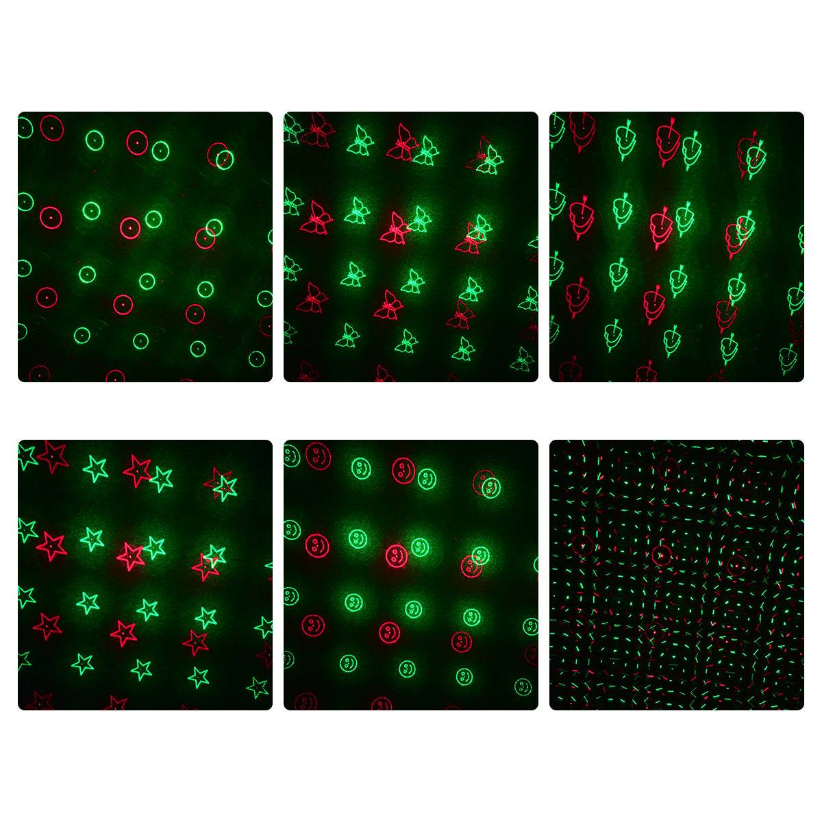 GloboStar® 85819 Διακοσμητικό Φωτιστικό Ειδικών Εφέ CIRCLES DOT 3D LASER 30W AC 230V - με Διακόπτη On/Off - Sound Activated - Πρίζα Schuko IP20 Κόκκινο & Πράσινο - ledmania.gr