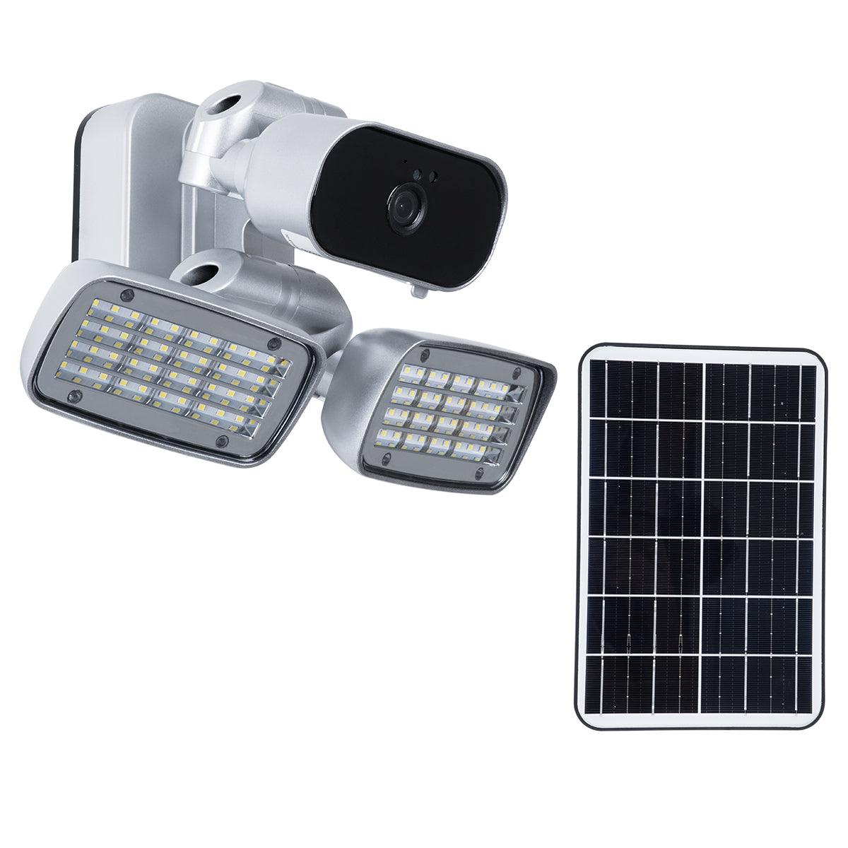 GloboStar® 86045 Αυτόνομος Ηλιακός Προβολέας LED SMD 24W 1200lm με IP Camera 1080P 2MP 4G SIM CARD WiFi 150° Ενσωματωμένη Μπαταρία 3200mAh Φωτοβολταϊκό Πάνελ Αισθητήρα Ημέρας-Νύχτας & Ρύθμιση Χρόνου Ανάμματος Αδιάβροχος IP66 Ψυχρό Λευκό 6000K - Ασημί - ledmania.gr