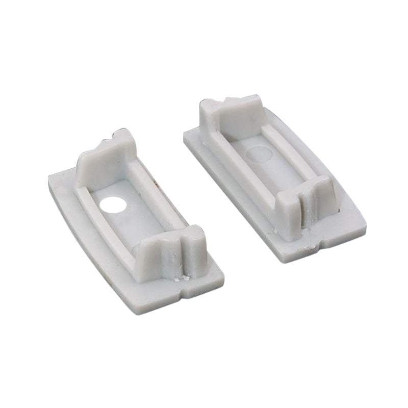 SET OF WHITE PLASTIC END CAPS FOR P117, 1PC WITH HOLE & 1PC WITHOUT HOLE - ledmania.gr