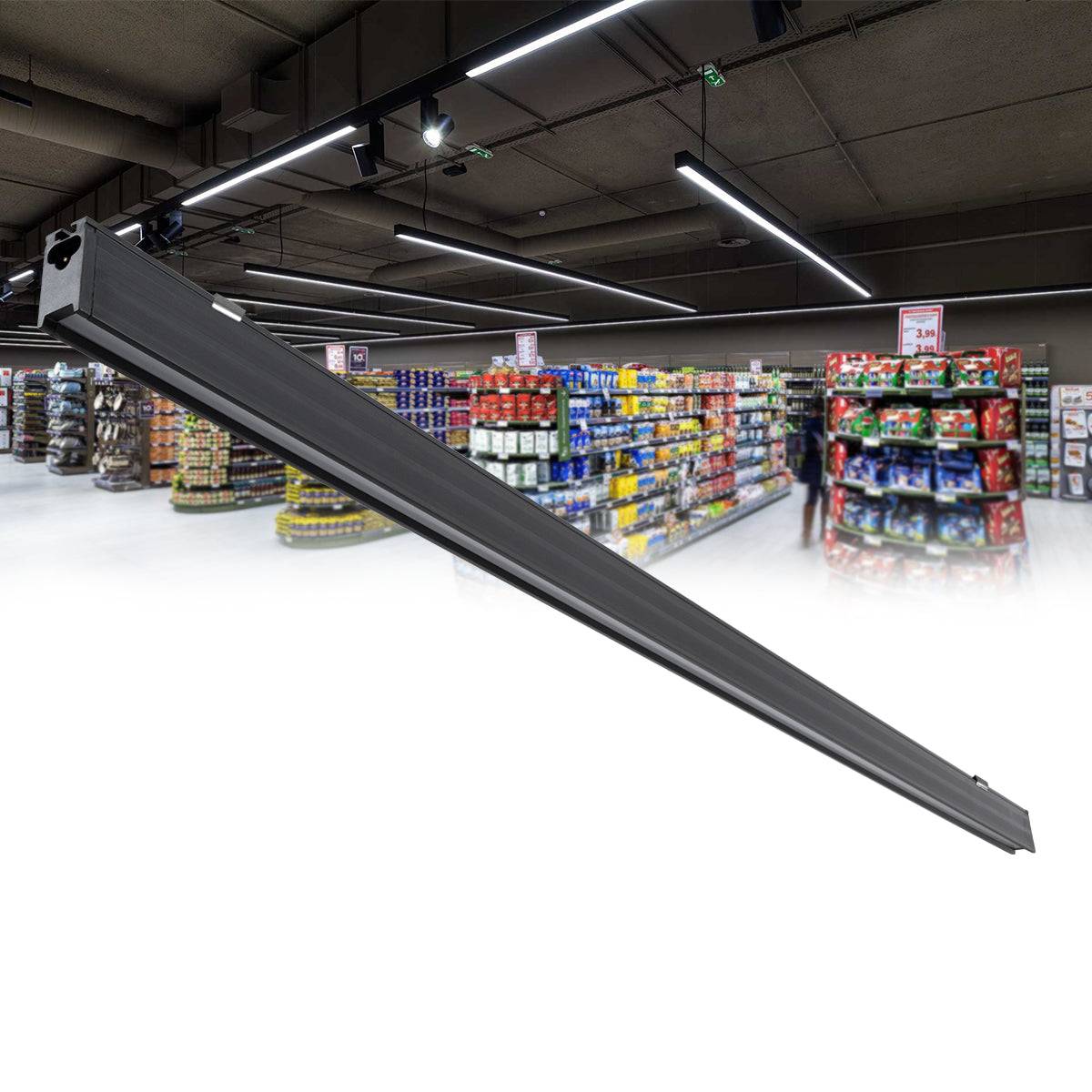 GloboStar® MARKET 61022-S Γραμμικό Φωτιστικό Οροφής Linear LED 18W 2170lm 60° AC 220-240V Μ120 x Π2 x Υ4cm Θερμό Λευκό 2700K - Μαύρο - 3 Years Warranty - ledmania.gr