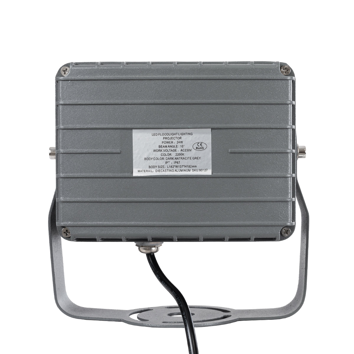 GloboStar® FLOOD-XENA 90127 Προβολέας Wall Washer για Φωτισμό Κτιρίων LED 24W 2520lm 10° AC 220-240V Αδιάβροχο IP65 Μ18 x Π13.5 x Υ18cm Αρχιτεκτονικό Πορτοκαλί 2200K - Γκρι Ανθρακί - 3 Years Warranty