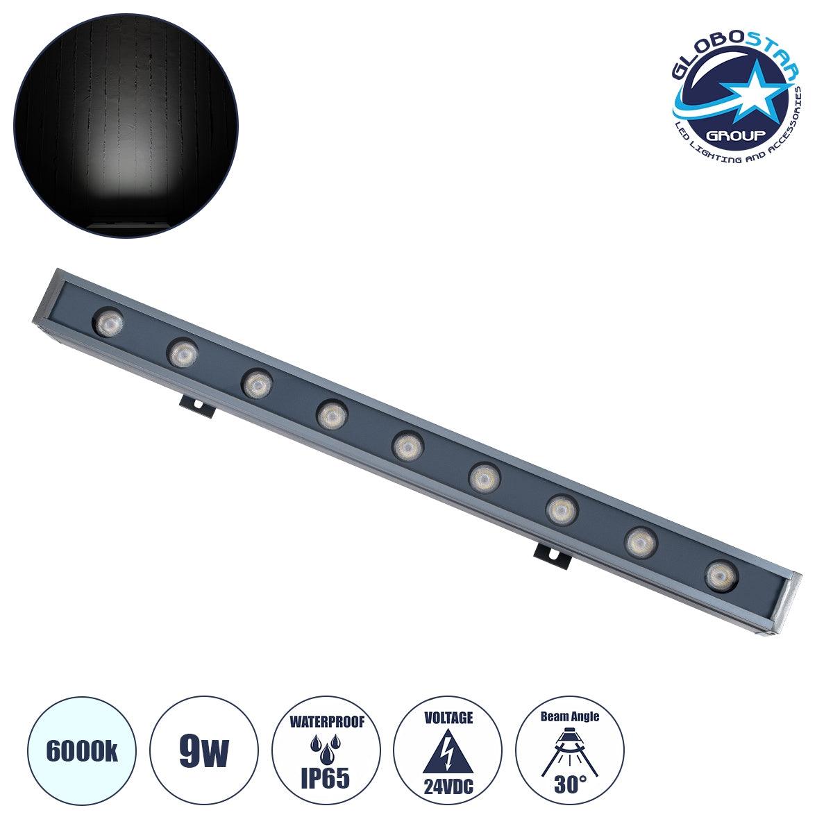 WASHER-NAIA 90174 Μπάρα Φωτισμού Wall Washer LED 9W 1080lm 30° DC 24V Αδιάβροχο IP65 Μ50 x Π4 x Υ5cm Ψυχρό Λευκό 6000K - Γκρι Ανθρακί - ledmania.gr