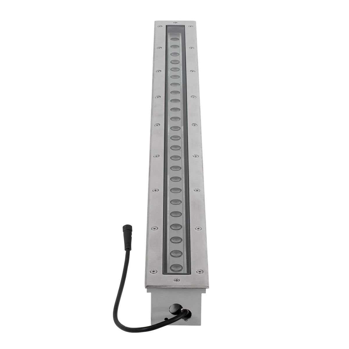 GloboStar® UNDERGROUND-MINA 90197 Χωνευτό Φωτιστικό Wall Washer Δαπέδου LED 24W 2040lm 10° DC 24V Αδιάβροχο IP68 με Ρυθμιζόμενη Γωνία Φωτισμού L108 x W9 x H7.5cm RGBW DMX512 - Ανοξείδωτο Ατσάλι - ledmania.gr