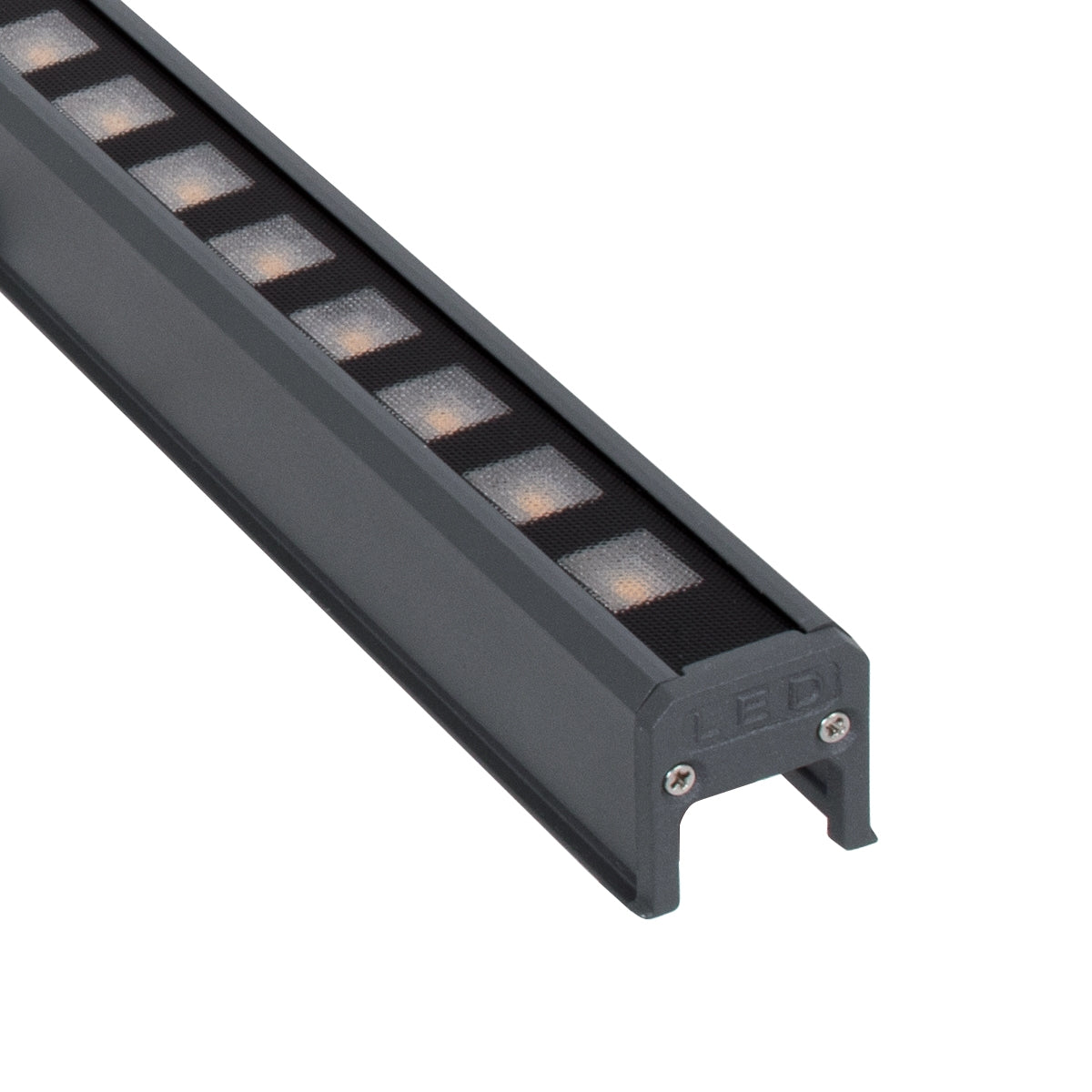 GloboStar® DIGI-BAR 90211 Ψηφιακή Μπάρα Φωτισμού Wall Washer Digital Pixel Facade Tuber Bar LED 12W 840lm 45° DC 24V Αδιάβροχο IP65 L100 x W3.5 x H3.2cm Θερμό Λευκό 2700K DMX512 - Γκρι Ανθρακί με Pixel Lens Φακούς - ledmania.gr