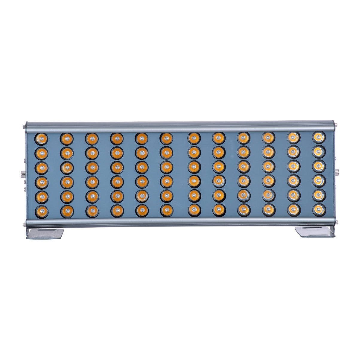 GloboStar® FLOOD-TENA 90221 Προβολέας Wall Washer για Φωτισμό Κτιρίων LED 72W 6480lm 10° DC 24V Αδιάβροχο IP65 L46.5 x W7 x H16.5cm Θερμό Λευκό 2700K - Ασημί