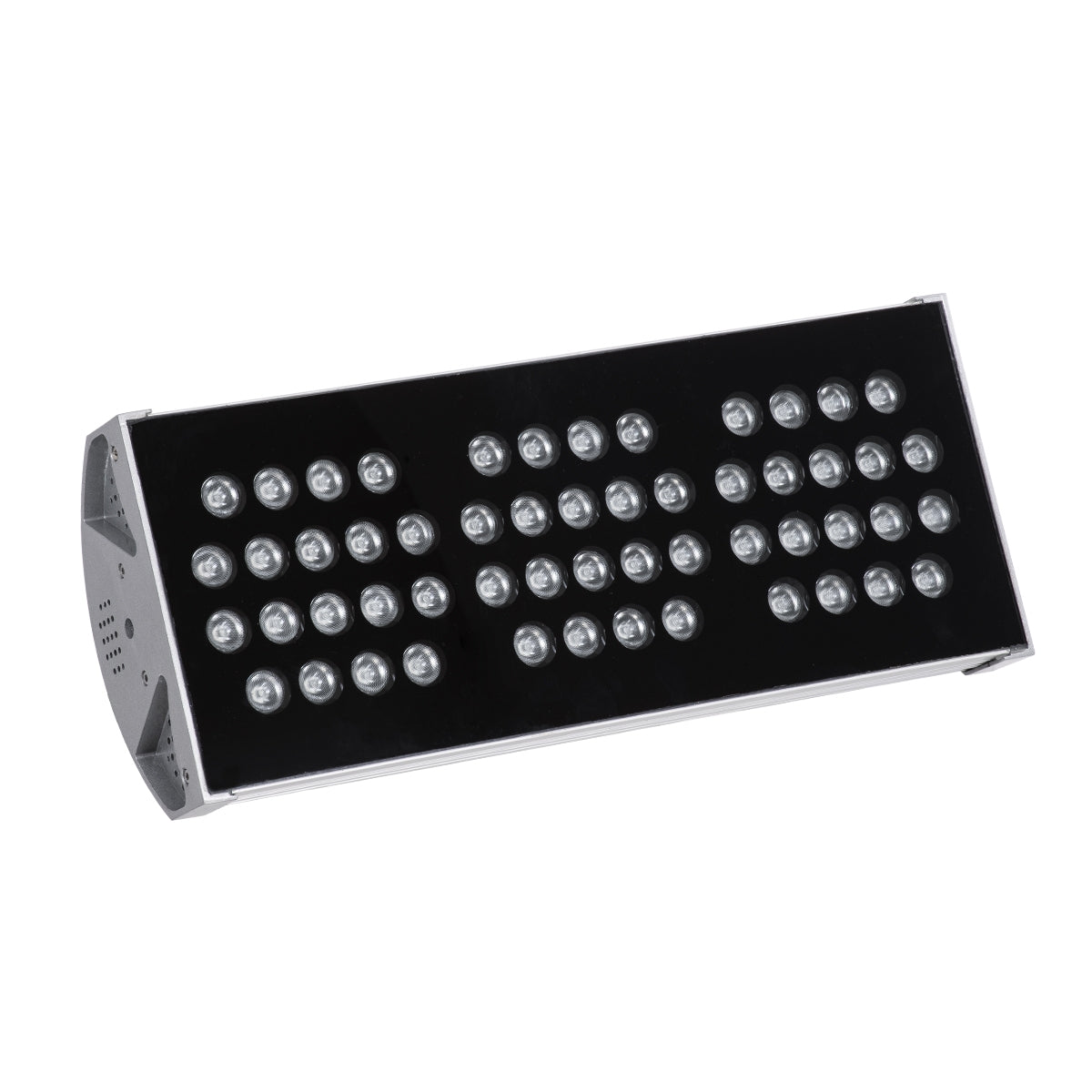 GloboStar® FLOOD-TENA 90224 Προβολέας Wall Washer για Φωτισμό Κτιρίων LED 150W 12750lm 10° DC 24V Αδιάβροχο IP65 Μ43.5 x Π15.5 x Υ18cm RGBW DMX512 - Ασημί